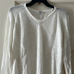 Open Knit White Sweater